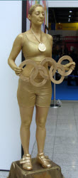 Olympic themed Human statue