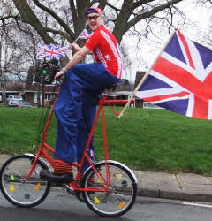 Olympic cyclist stilts