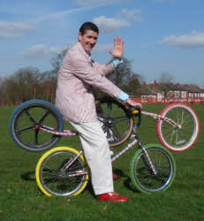 Strange Olympic wheeled bicycle
