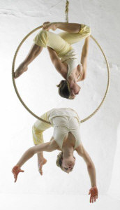 Lilli and Sara, performers on the hoop