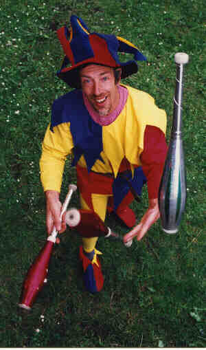 Kris Katchit, juggling jester in Ludlow