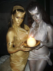 Seffi and friend - gold and silver devils