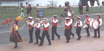 The full parade band from Eureka Jazz.