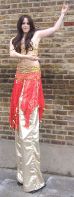 Megan Jones belly dancer on stilts
