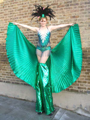 Megan Jones green fan wings costume