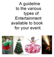 A guideline to the various types of entertainment available to book for your event,